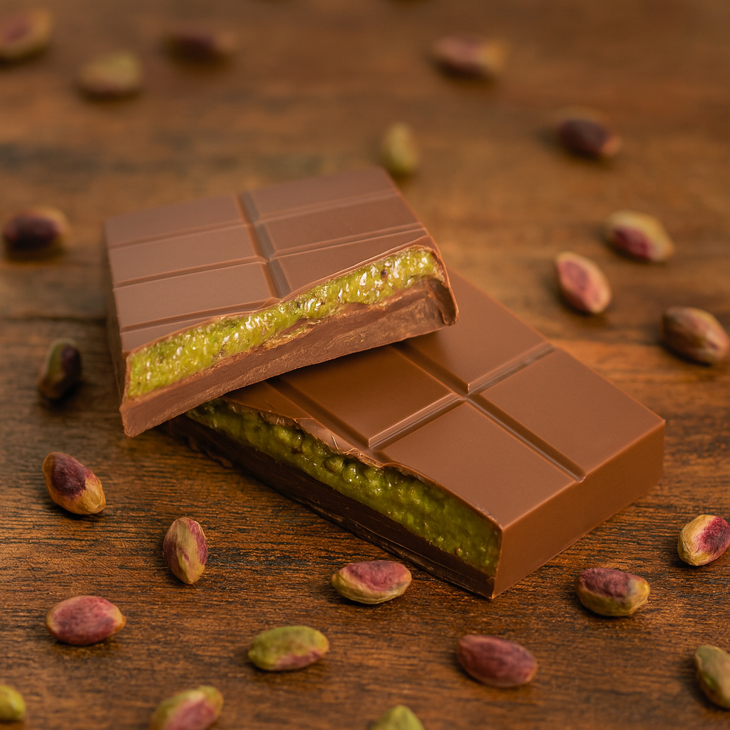 Sapphy Premium Pistachio & Kunafa Chocolate Bar – 225g | Crispy Middle Eastern Pastry with Creamy Pistachio Filling – Dubai Chocolate Limited Edition, Palm Oil Free