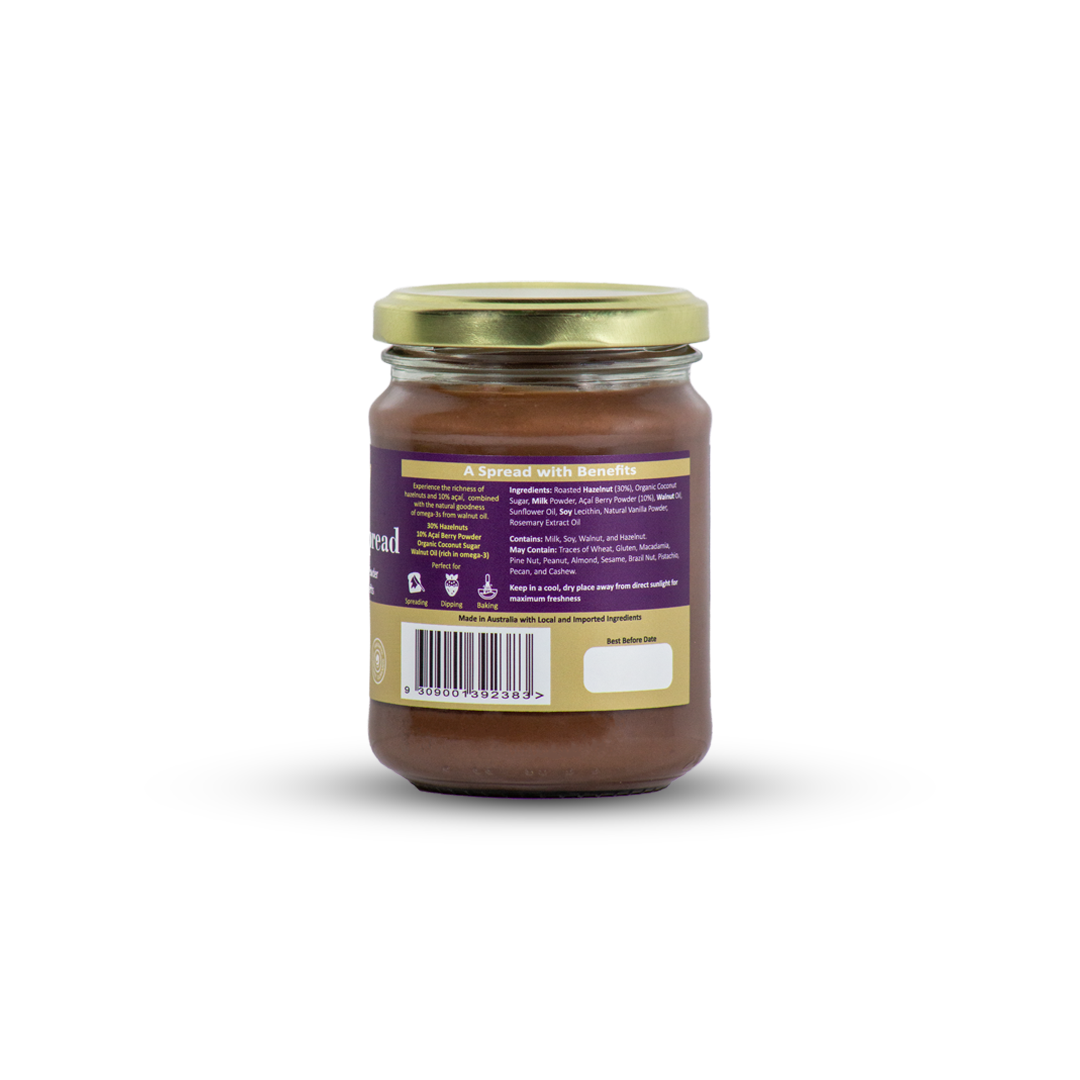 Sapphy Premium HazelAçaí Spread – 250g | Superfood Hazelnut & Açaí Blend | Palm Oil-Free