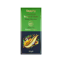 Sapphy Premium Tropical Twist Mango Chocolate – 80g | Made with Coconut Sugar & Caramelized Coconut
